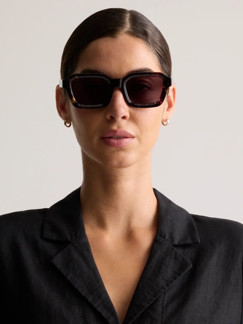 Quince Tortoiseshell Square Sunglasses with Dark Lenses